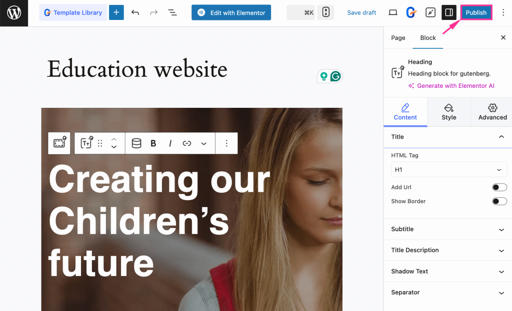 Publish education site with GutenKit