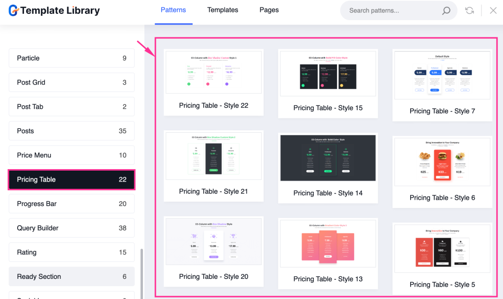 Create a Pricing Table in WordPress Block Editor with GutenKit