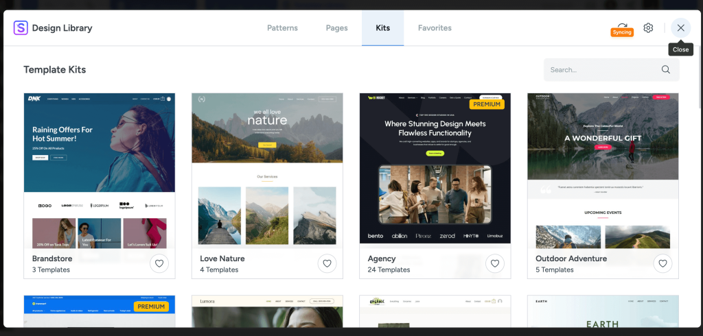Design library of Spectra Blocks