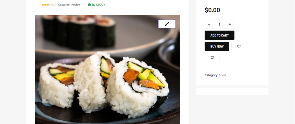 Create single product page for your restaurant easily with ShopEngine
