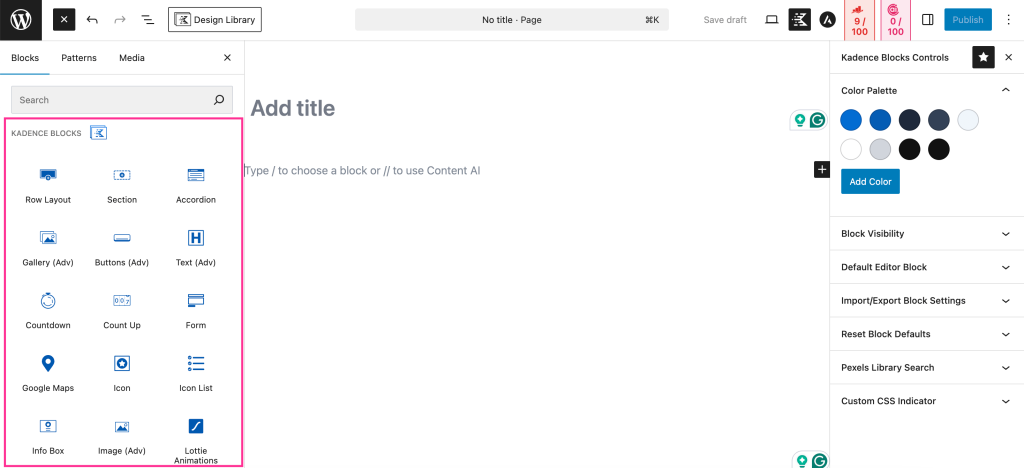 Design and customization flexibility of Kadence Blocks