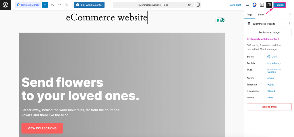 eCommerce website built with GutenKit