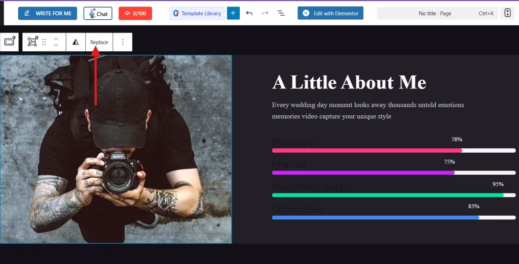 Customize your website with own photos
