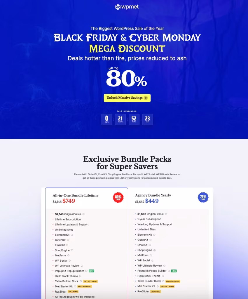 Create tempting Black Friday landing pages
