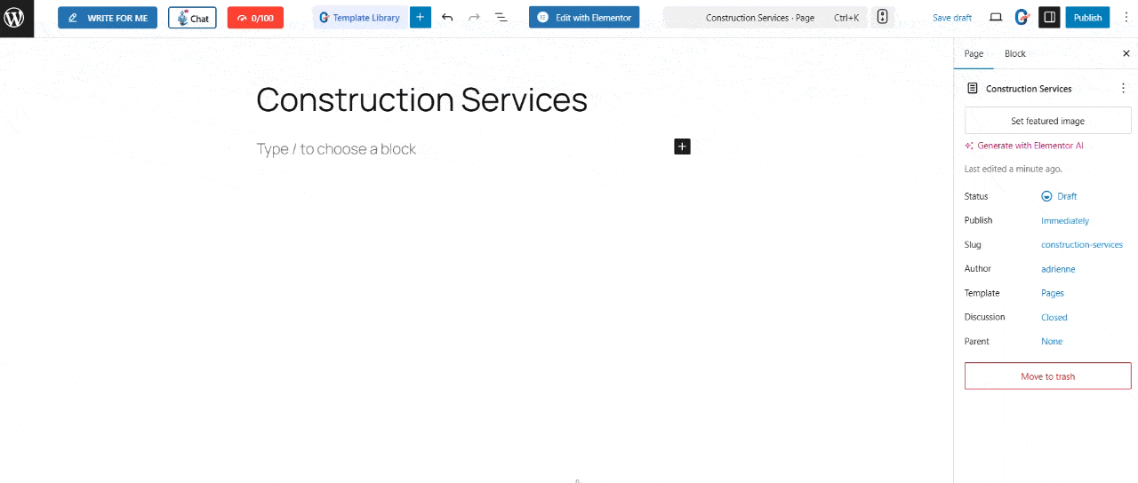 Construction Website Template