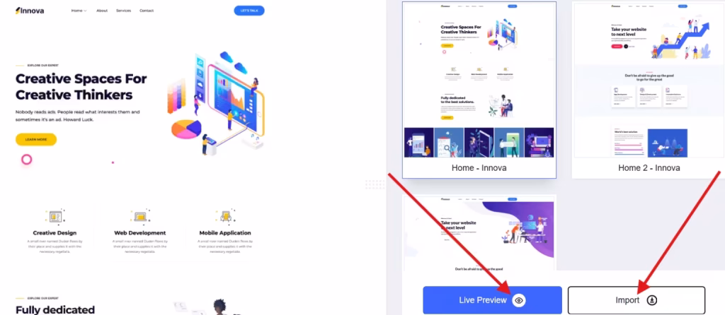 Import tech template