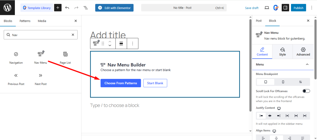 GutenKit Mega menu block